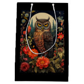 Owl at Night with a Full Moon Medium Cadeauzakje (Achterkant)