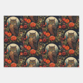 Owl at Night with a Full Moon Pattern Inpakpapier Vel (Voorkant 2)