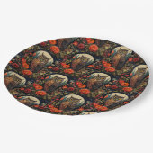 Owl at Night with a Full Moon Pattern Papieren Bordje (Gekanteld)