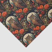 Owl at Night with a Full Moon Pattern Tissuepapier (Detail)