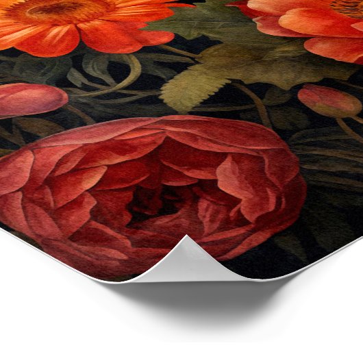 Owl at Night with a Full Moon Poster (Hoek)