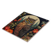 Owl at Night with a Full Moon Tegeltje (Zijkant)