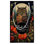 Owl at Night with a Full Moon Thank You Klein Cadeauzakje (Achterkant)