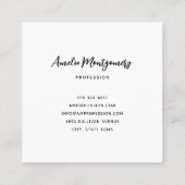 Owl at Night with a Full Moon Vierkante Visitekaartje (Achterkant)