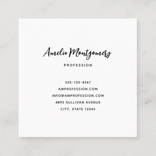 Owl at Night with a Full Moon Vierkante Visitekaartje (Achterkant)