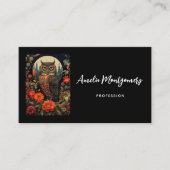 Owl at Night with a Full Moon Visitekaartje (Voorkant)