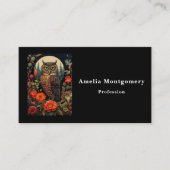 Owl at Night with a Full Moon Visitekaartje (Voorkant)