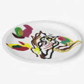 Owl autumn oil papieren bordje (Gekanteld)