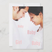 Owl Baby Girl Shower Invitations Kaart (Achterkant)