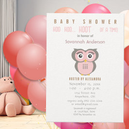 Owl Baby Girl Shower Invitations Kaart