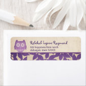 Owl Baby Paarse Return Address Labels (Insitu)