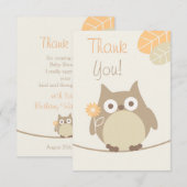 Owl Baby shower Bedankt Neutraal geslacht Kaart (Voorkant / Achterkant)