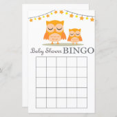 Owl baby shower bingo card (Voorkant / Achterkant)