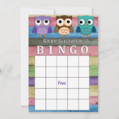 Owl baby shower bingo card kaart (Voorkant)