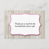 Owl Baby shower Dank u in Roze Bedankkaart (Achterkant)