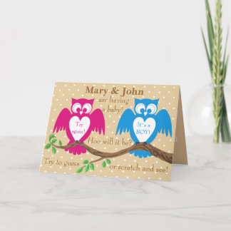 Owl baby shower gender onthulling