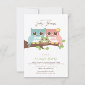 Owl Baby shower Invitation Aankondiging (Voorkant)
