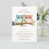 Owl Baby shower Invitation Aankondiging (Staand voorkant)