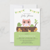 Owl Baby shower Invitation Aankondiging (Voorkant)