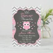 Owl Baby shower Invitation, Chevron, Chalkboard Kaart (Staand voorkant)