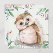 Owl Baby shower Invitation Feestdagenkaart (Voorkant / Achterkant)