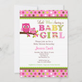 Owl Baby shower Invitation Kaart (Voorkant)