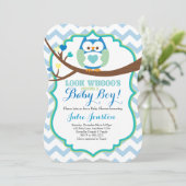 Owl Baby shower Invitation Kaart (Staand voorkant)