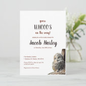 Owl Baby shower Invitation Kaart (Staand voorkant)