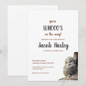 Owl Baby shower Invitation Kaart (Voorkant / Achterkant)