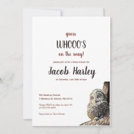 Owl Baby shower Invitation Kaart