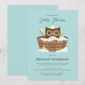 Owl Baby shower Invitation Kaart (Voorkant / Achterkant)
