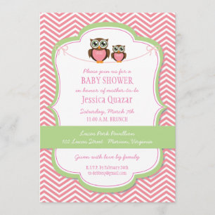 Owl Baby shower Invitation Kaart