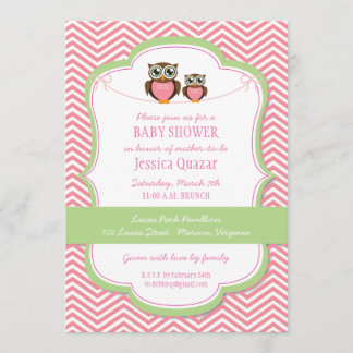 Owl Baby shower Invitation Kaart