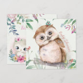 Owl Baby shower Invitation Kaart (Voorkant / Achterkant)