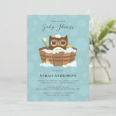Owl Baby shower Invitation Kaart (Staand voorkant)