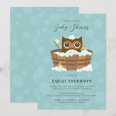 Owl Baby shower Invitation Kaart (Voorkant / Achterkant)