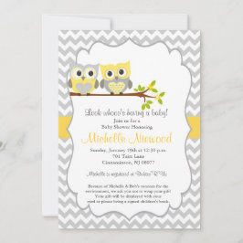 Owl Baby shower Invitation Kaart