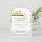Owl Baby shower Invitation Kaart (Staand voorkant)