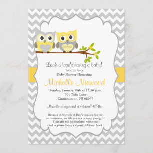 Owl Baby shower Invitation Kaart