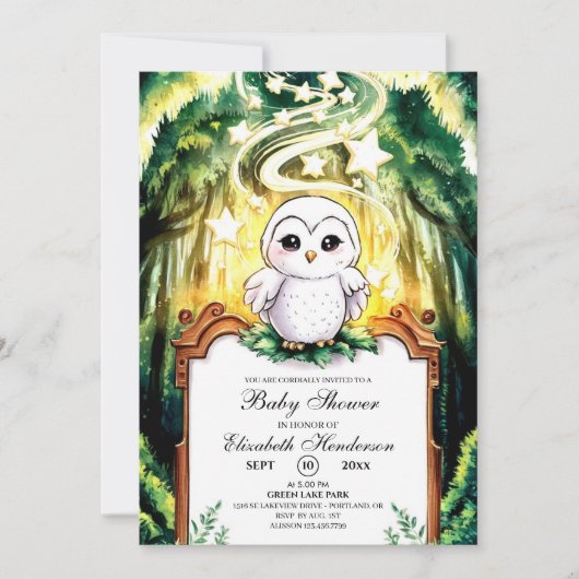 Owl Baby shower Kaart (Voorkant)