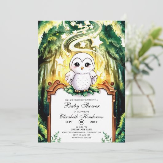 Owl Baby shower Kaart (Staand voorkant)
