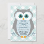 Owl baby shower nodigbos kaart (Voorkant)