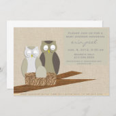 Owl Baby shower nodigt uit Kaart (Voorkant / Achterkant)