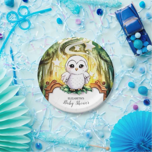 Owl Baby shower Papieren Bordje (Feest)