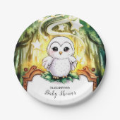 Owl Baby shower Papieren Bordje (Voorkant)