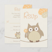 Owl Baby shower Rsvp Geslacht Neutraal (Voorkant / Achterkant)