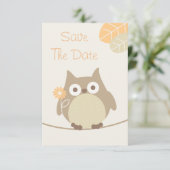 Owl Baby shower sparen de datum Neutraal geslacht Save The Date (Staand voorkant)