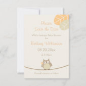 Owl Baby shower sparen de datum Neutraal geslacht Save The Date (Achterkant)