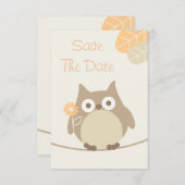 Owl Baby shower sparen de datum Neutraal geslacht Save The Date (Voorkant / Achterkant)