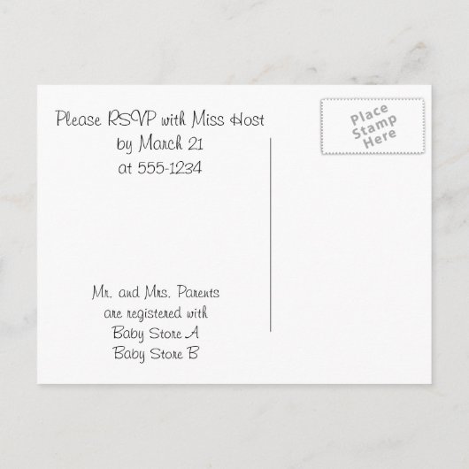 Owl Baby shower Uitnodiging Briefkaart (Achterkant)